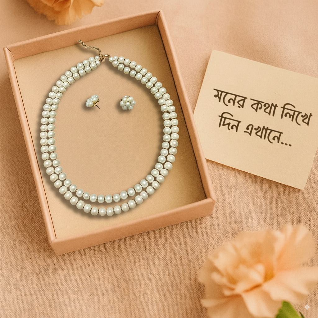 Multilayer Pearl Necklace Set With Earrings