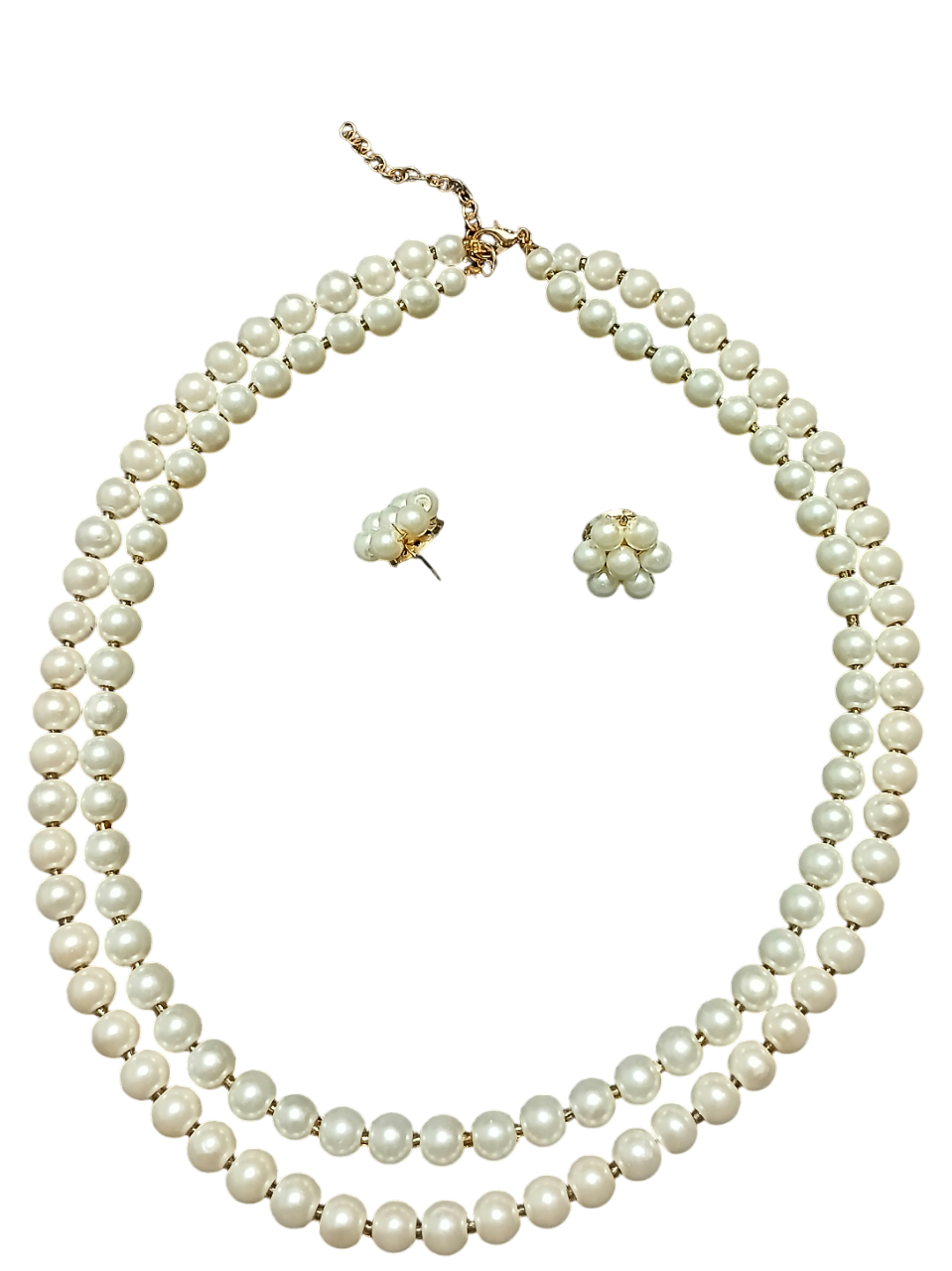 Multilayer Pearl Necklace Set With Earrings - Image 2